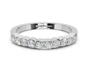 Round Lab-Grown Diamond U-Prong Set Wedding Band | Open Side Arcs | White Gold