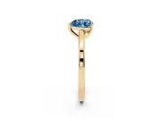 Heart-Shaped Solitaire Engagement Ring Setting for a Fancy Blue Lab-Grown Diamond | Stepped Flat Band | Yellow Gold