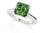 Princess Cut Cathedral Engagement Ring Setting for a Fancy Green Lab-Grown Diamond | Sterling Silver