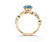 Round Twisted Vine Engagement Ring Setting for a Fancy Blue Lab-Grown Diamond | Yellow Gold