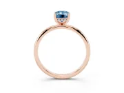 Emerald Cut Micro-Prong Hidden Halo Engagement Ring Setting for a Fancy Blue Lab-Grown Diamond | Plain Band | Rose Gold
