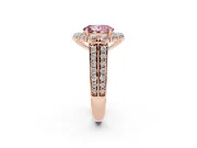 Oval Large Accent Halo Engagement Ring Setting for a Fancy Pink Lab-Grown Diamond | Rose Gold