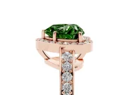 Heart-Shaped Framed Halo Engagement Ring Setting for a Fancy Green Lab-Grown Diamond | Rose Gold