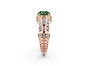 Round Vintage Milgrain Engagement Ring Setting for a Fancy Green Lab-Grown Diamond | Hidden Halo | Rose Gold