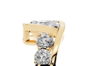 Radiant Cut Bezel Bypass Engagement Ring Setting | Round Side Stones | Yellow Gold