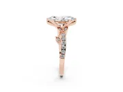 Marquise Leaf Pavé Engagement Ring Setting | Leaf Motif Shoulders | Rose Gold