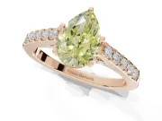 Pear-Shaped Pavé Solitaire Engagement Ring Setting for a Fancy Yellow Lab-Grown Diamond | Crossover Gallery | Rose Gold