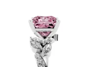 Princess Cut Floral Engagement Ring Setting for a Fancy Pink Lab-Grown Diamond | Platinum