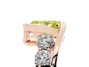 Fancy Yellow Radiant Cut Diamond Bezel Bypass Ring Set in Rose gold with Round Accents