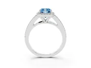 Cushion Cut Split Shank Halo Engagement Ring Setting for a Fancy Blue Lab-Grown Diamond | Platinum