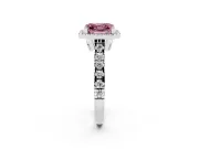 Asscher Cut Accented Halo Engagement Ring Setting for a Fancy Pink Lab-Grown Diamond | Platinum