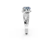 Round Bypass Solitaire Engagement Ring Setting for a Fancy Blue Lab-Grown Diamond | Pavé and Plain Strands | Platinum