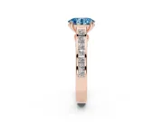 Oval Cathedral Channel Set Engagement Ring Setting for a Fancy Blue Lab-Grown Diamond | Double Claw Prongs | Rose Gold