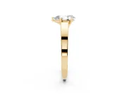 Pear-Shaped Cathedral Solitaire Engagement Ring Setting | Tapered Band | Yellow Gold