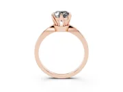 Oval Tapered Solitaire Engagement Ring Setting for a Black Center | Claw Prong Head | Rose Gold