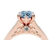 Marquise Channel Set Solitaire Engagement Ring Setting for a Fancy Blue Lab-Grown Diamond | Princess Channel | Rose Gold