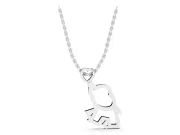 Elephant Pendant Necklace | Open Heart Bail | Sterling Silver