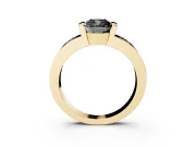 Cushion Cut Tension Style Engagement Ring Setting for a Black Center | Yellow Gold