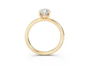 Marquise Cut Diamond Solitaire Ring Set in Yellow gold with Thin Band and Prong Setting