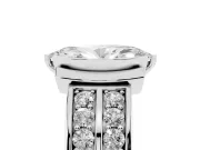 Marquise Half Bezel Engagement Ring Setting | Double Row Channel Band | Platinum