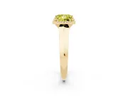 Princess Cut Halo Engagement Ring Setting for a Fancy Yellow Lab-Grown Diamond | Knife-Edge Band | Yellow Gold
