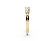 Four-Stone Round Diamond Band Set in Yellow gold with Prong Setting