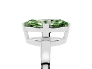 Marquise Solitaire Engagement Ring Setting for a Fancy Green Lab-Grown Diamond | Flat Tab Prongs | Sterling Silver