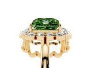 Princess Cut Halo Engagement Ring Setting for a Fancy Green Lab-Grown Diamond | Yellow Gold - Design NV-24719