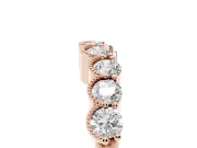 Round Diamond Bezel Half Eternity Band Set in Rose gold with Plain Lower Shank