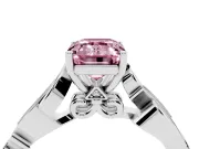 Emerald Cut Vine Engagement Ring Setting for a Fancy Pink Lab-Grown Diamond | Platinum
