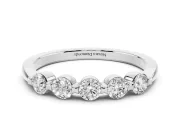 Round Lab-Grown Diamond Five-Stone Bar Set Wedding Band | Raised Row | Sterling Silver