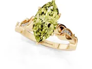 Marquise Vine Engagement Ring Setting for a Fancy Yellow Lab-Grown Diamond | Yellow Gold