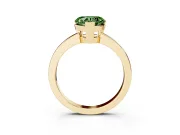 Heart-Shaped Solitaire Engagement Ring Setting for a Fancy Green Lab-Grown Diamond | Flat Tab Prongs | Yellow Gold