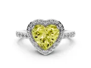 Heart-Shaped Halo Engagement Ring Setting for a Fancy Yellow Lab-Grown Diamond | Sterling Silver - Design NV-24528