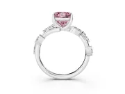 Princess Cut Twisted Vine Engagement Ring Setting for a Fancy Pink Lab-Grown Diamond | Platinum