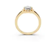 Radiant Cut Scalloped Petal Halo Engagement Ring Setting | Plain Band | Yellow Gold