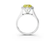 Heart-Shaped Halo Engagement Ring Setting for a Fancy Yellow Lab-Grown Diamond | Square Profile Band | White Gold