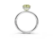 Round Hidden Halo Ring Setting for a Fancy Yellow Lab-Grown Diamond | Platinum