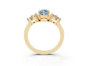 Marquise Cluster Side Stone Engagement Ring Setting for a Fancy Blue Lab-Grown Diamond | Yellow Gold