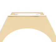 Baguette East-West Geometric Solitaire Engagement Ring Setting | Open Sides | Yellow Gold