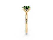 Round Micro-Prong Hidden Halo Engagement Ring Setting for a Fancy Green Lab-Grown Diamond | Plain Band | Yellow Gold