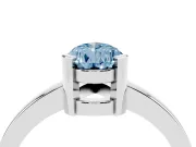 Fancy Blue Pear Cut Diamond Solitaire Ring Set in Platinum with Prong Head and Smooth Polished Band