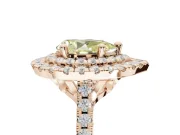 Pear-Shaped Double Halo Engagement Ring Setting for a Fancy Yellow Lab-Grown Diamond | Rose Gold