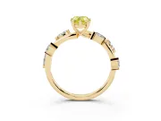 Pear-Shaped Twisted Vine Engagement Ring Setting for a Fancy Yellow Lab-Grown Diamond | Yellow Gold