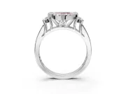 Heart-Shaped Halo Engagement Ring Setting for a Fancy Pink Lab-Grown Diamond | Graduated Channel Band | Sterling Silver