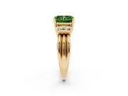 Radiant Cut Bar-Set Engagement Ring Setting for a Fancy Green Lab-Grown Diamond | Yellow Gold