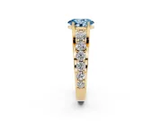 Oval Graduated Engagement Ring Setting for a Fancy Blue Lab-Grown Diamond | Yellow Gold