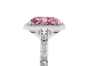 Radiant Cut Halo Engagement Ring Setting for a Fancy Pink Lab-Grown Diamond | Sterling Silver - Design NV-24729