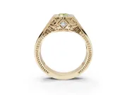 Marquise Vintage Bezel Engagement Ring Setting for a Fancy Yellow Lab-Grown Diamond | Engraved Band | Yellow Gold