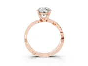 Round Twisted Pavé Engagement Ring Setting | Pavé and Plain Strands | Rose Gold